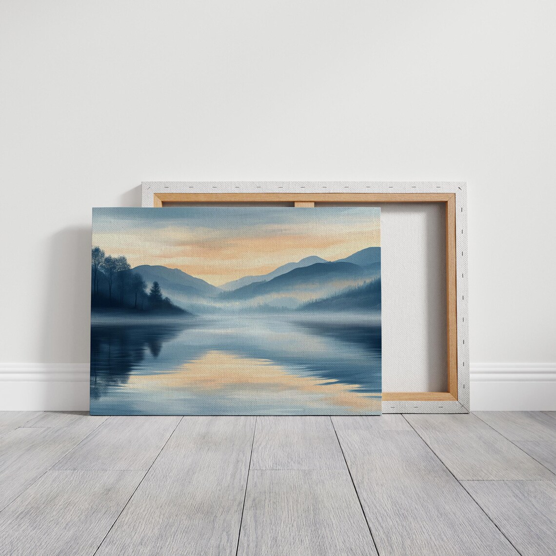 Calming Misty Mountain Lake Art Sunrise Reflection Wall Decor - Image 7