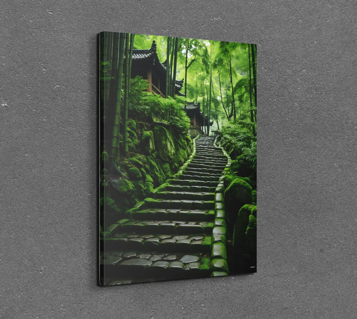 Bamboo Forest With A Winding Path, Wall Art Print