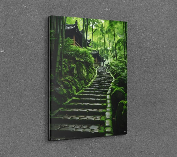 Bamboo Forest With A Winding Path, Wall Art Print