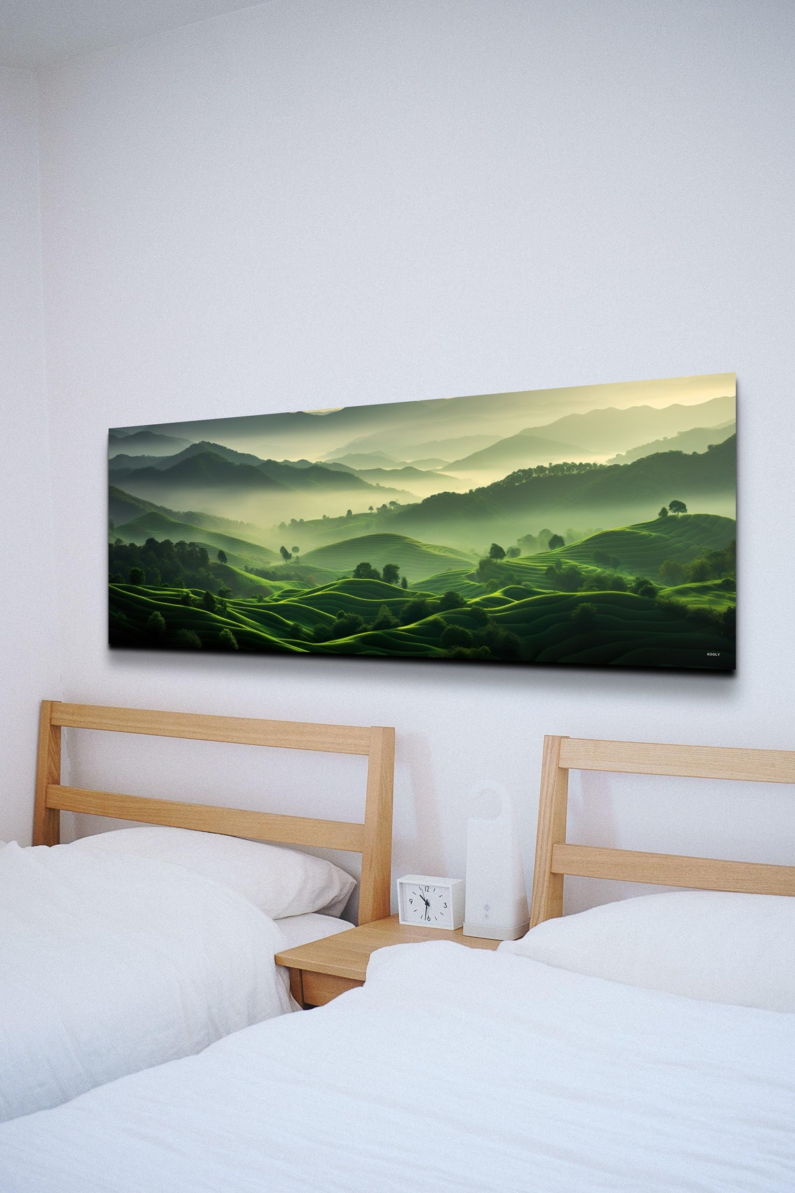 Misty Green Rolling Hills At Dawn Soft Light Panoramic Poster - Image 7