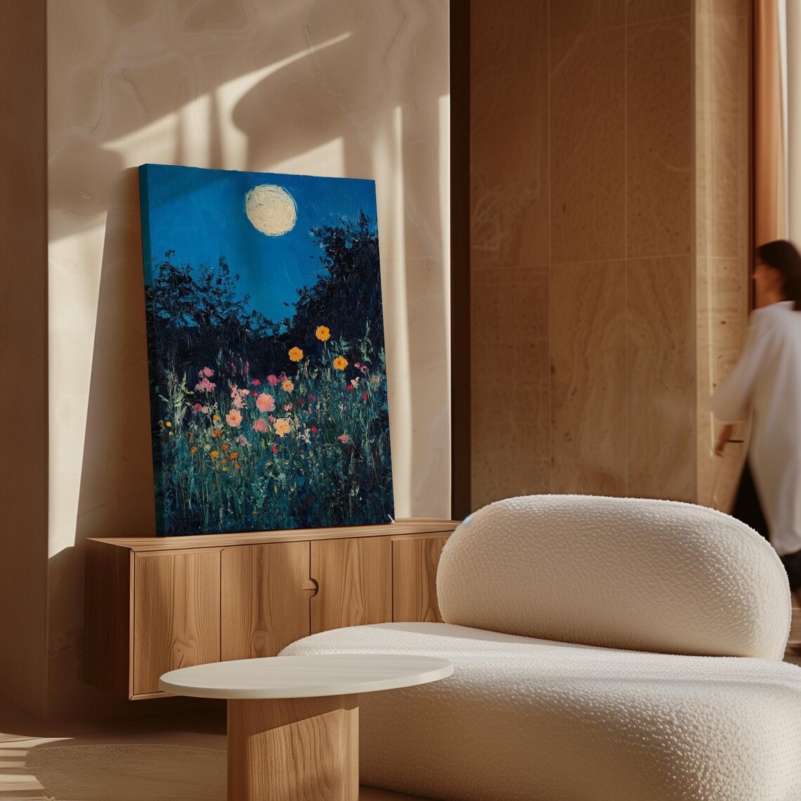 Moonlit Wildflower Garden Night Sky Blooming Floral Nature Poster - Image 7