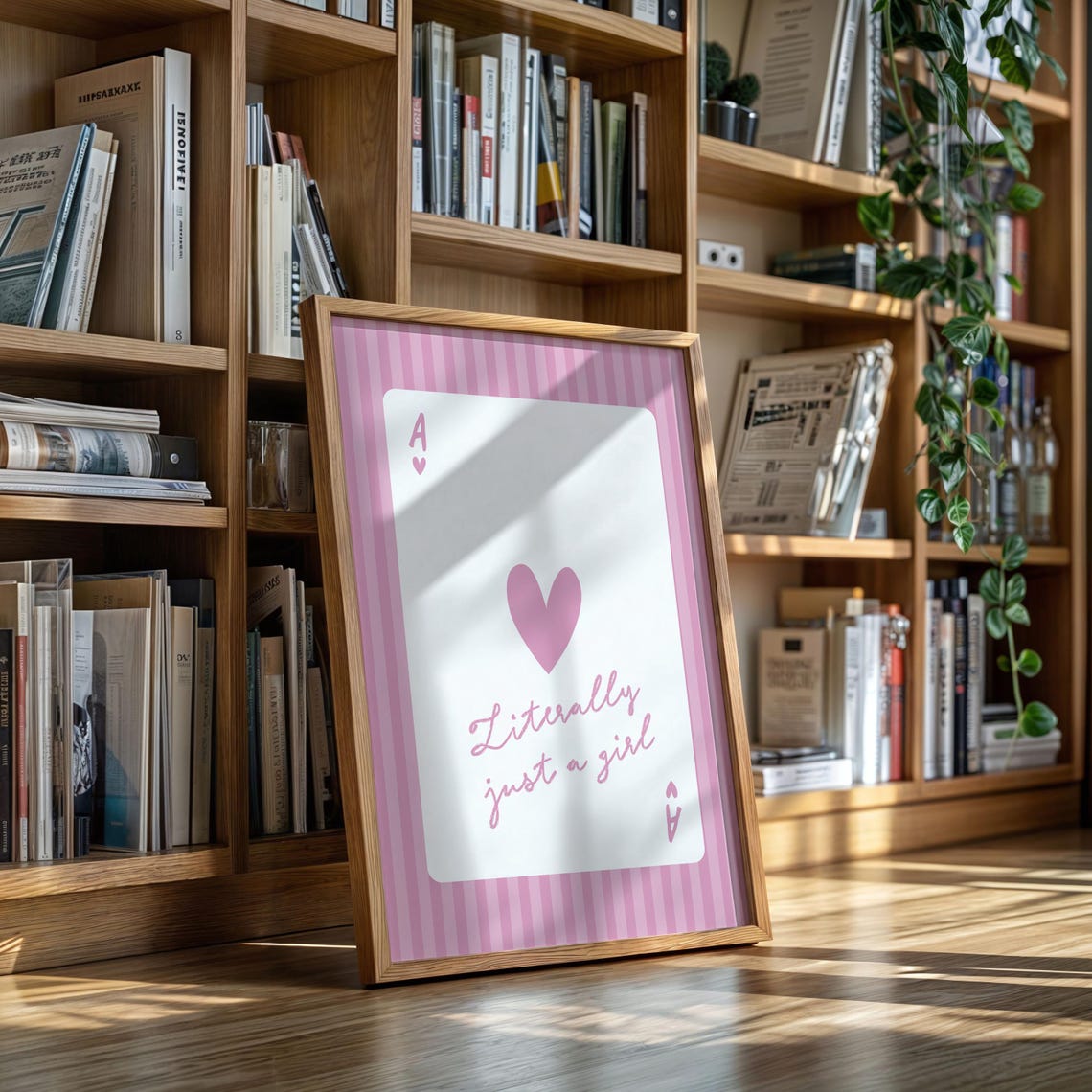 Literally Just A Girl Pink Ace Of Hearts Print