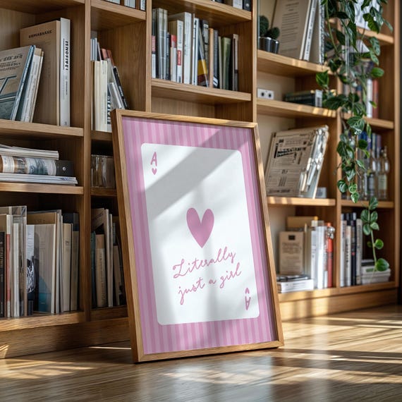 Literally Just A Girl Pink Ace Of Hearts Print
