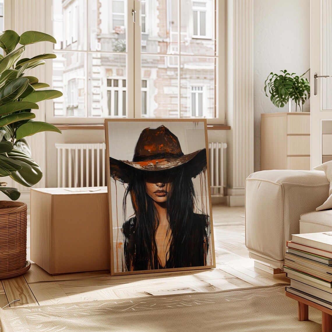 Cowgirl In Hat, Rustic Western Wall Art Print - Image 5