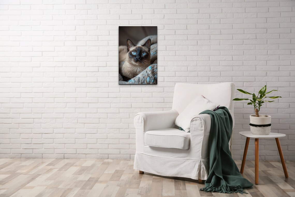 Burmese Cat Portrait, Animal Decor Centerpiece - Image 5