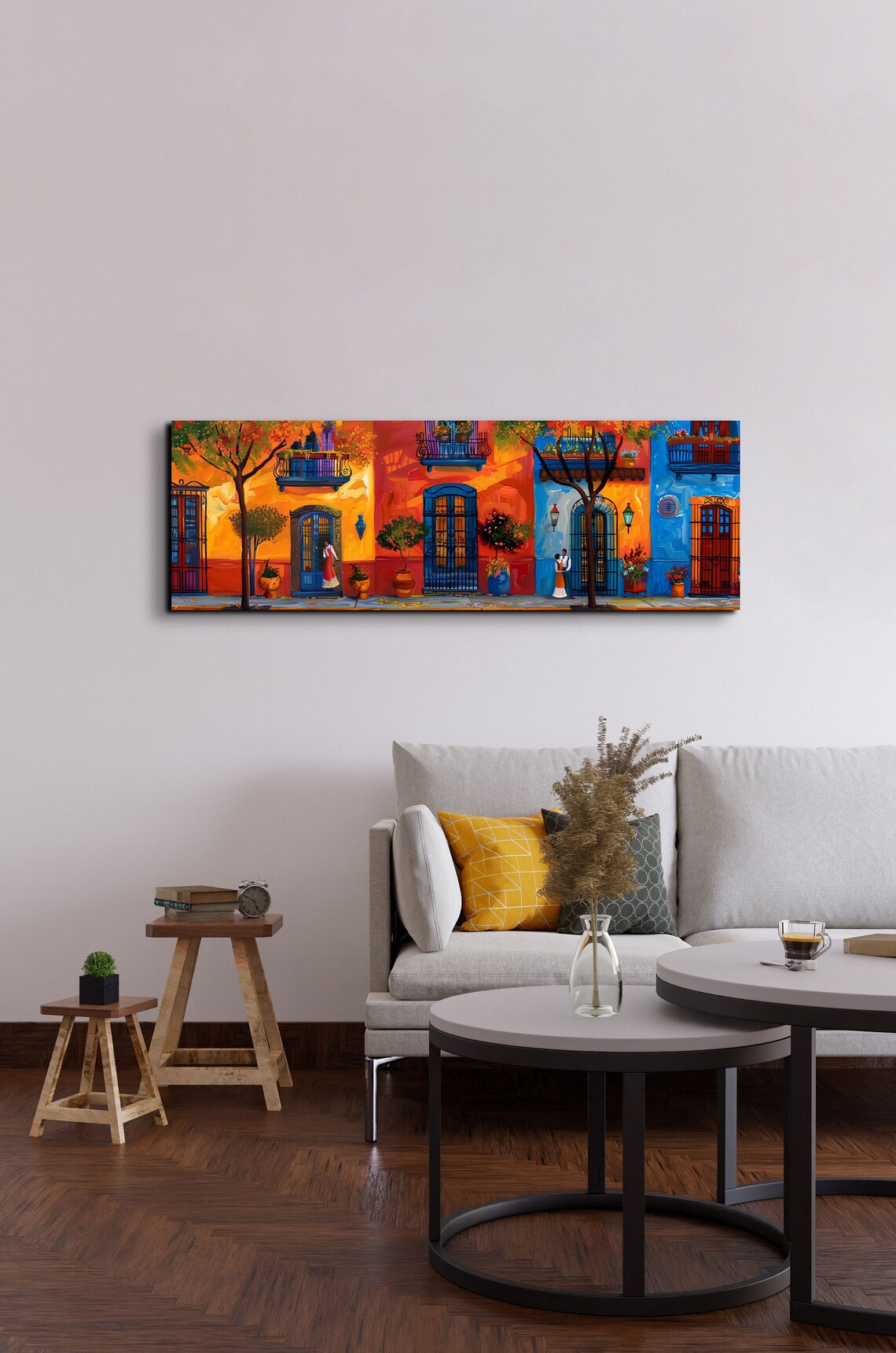 Mexican Villas Abstract Art Print, Southwestern City - Image 4