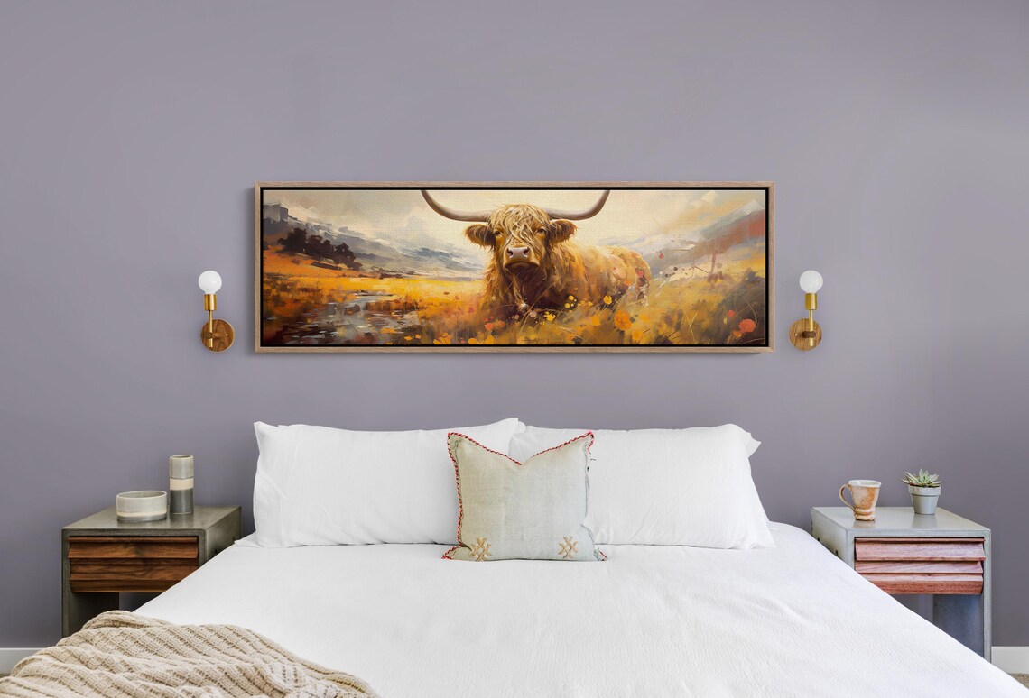 Highland Cow Panoramic Wall Art, Farmhouse Poster - Image 5
