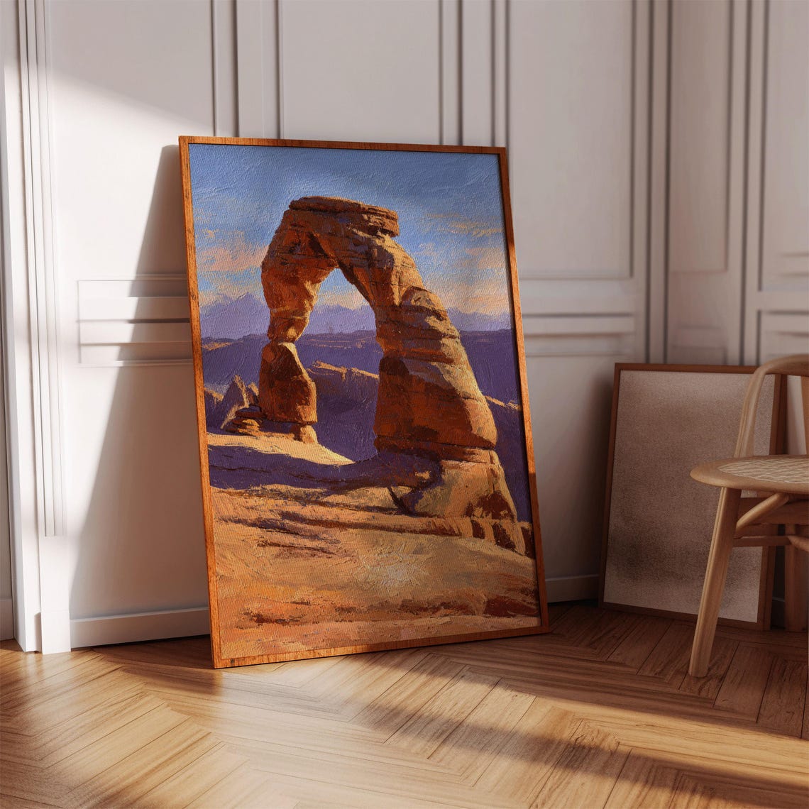 Iconic Delicate Arch Red Rock Sunset Landscape Painting Poster