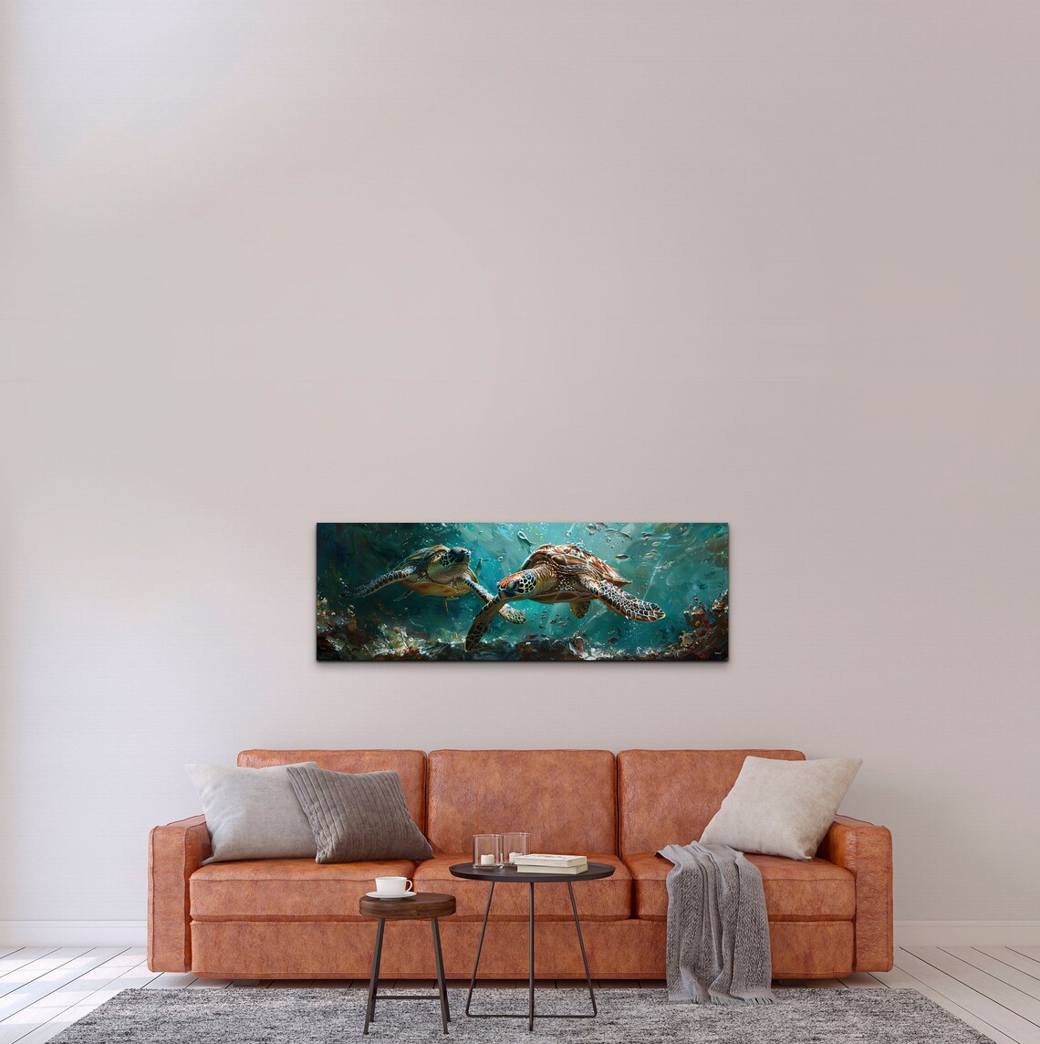 Sea Turtle Panoramic Ocean Art Print - Image 4