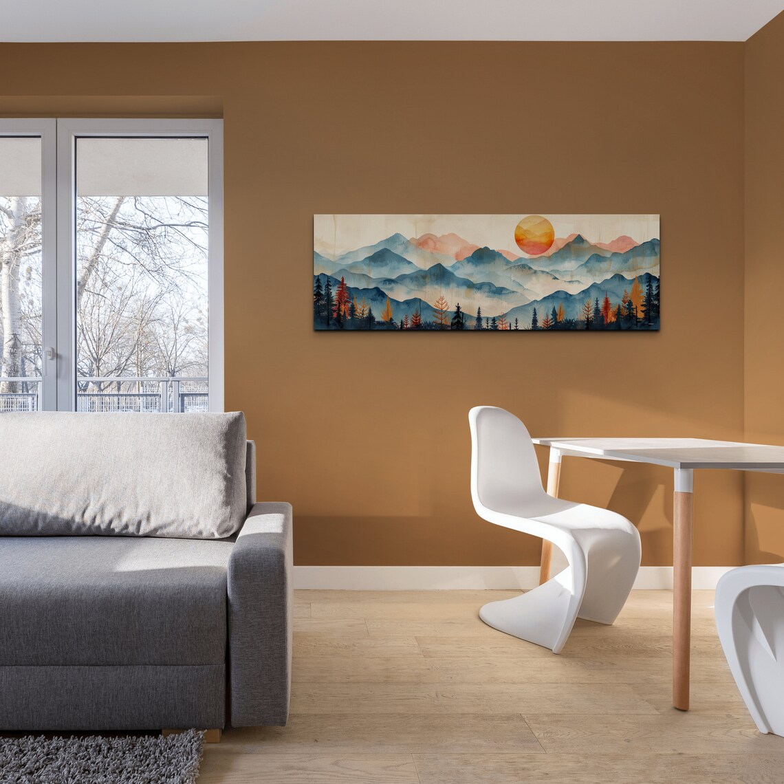 Panoramic Coast Range Mid-Century Mountain Art Print - Image 6