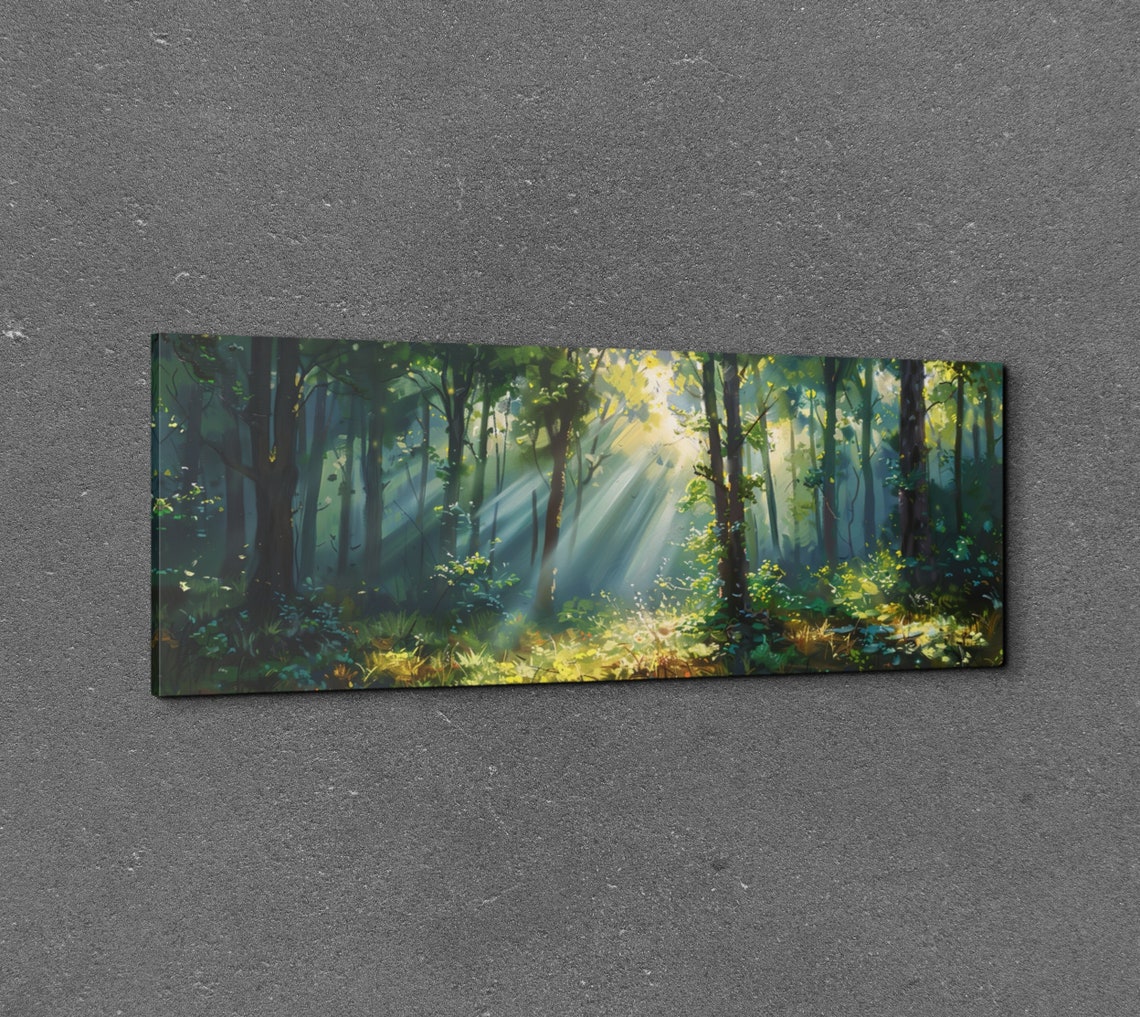 Foggy Pine Forest - Panoramic Wall Art - Image 3