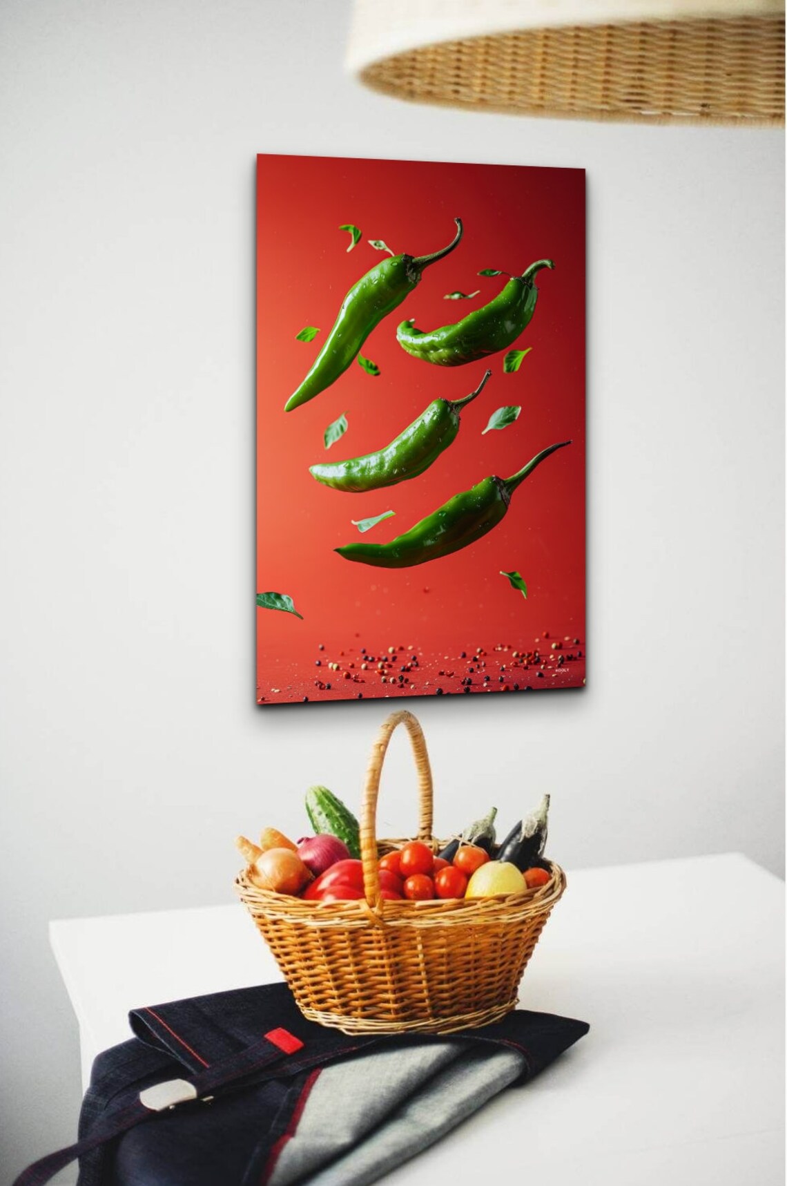 Green Chili Peppers Kitchen Food Art Print - Image 5