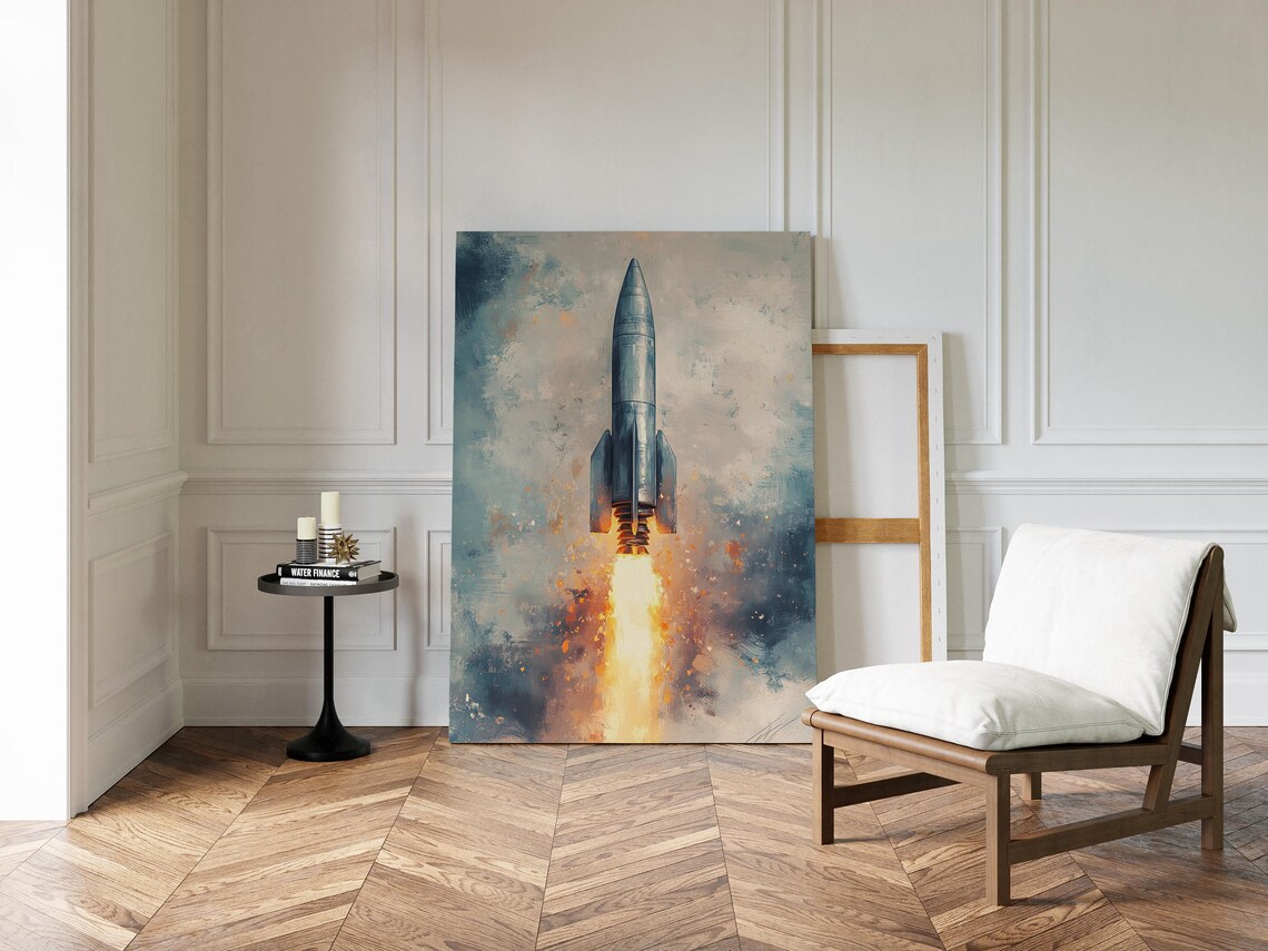 Retro Rocket Launch Vintage Space Exploration Poster - Image 4