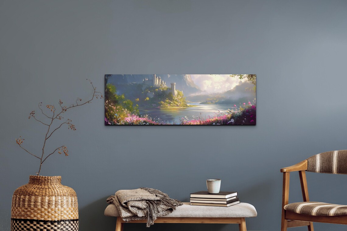 Rustic English Countryside Castle Landscape, Travel Poster - Image 6
