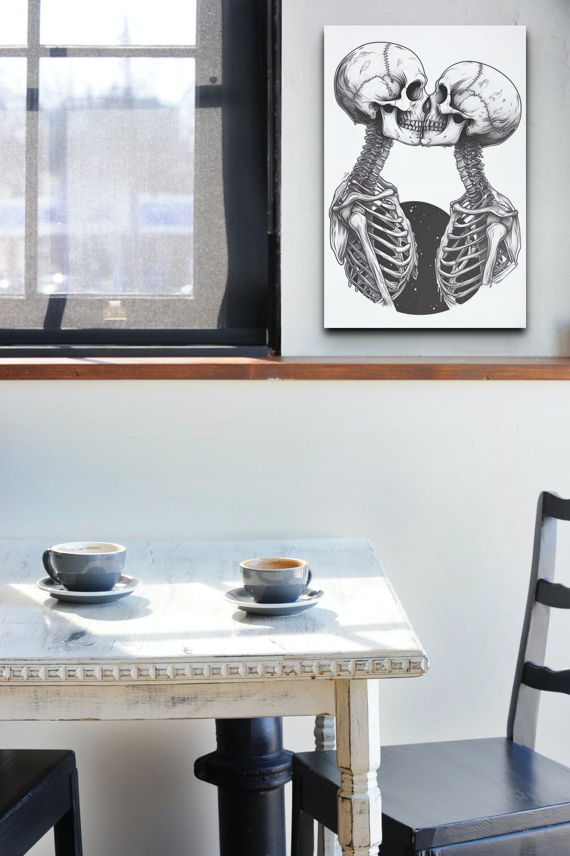 Romantic Skeleton Halloween Art Print - Image 4