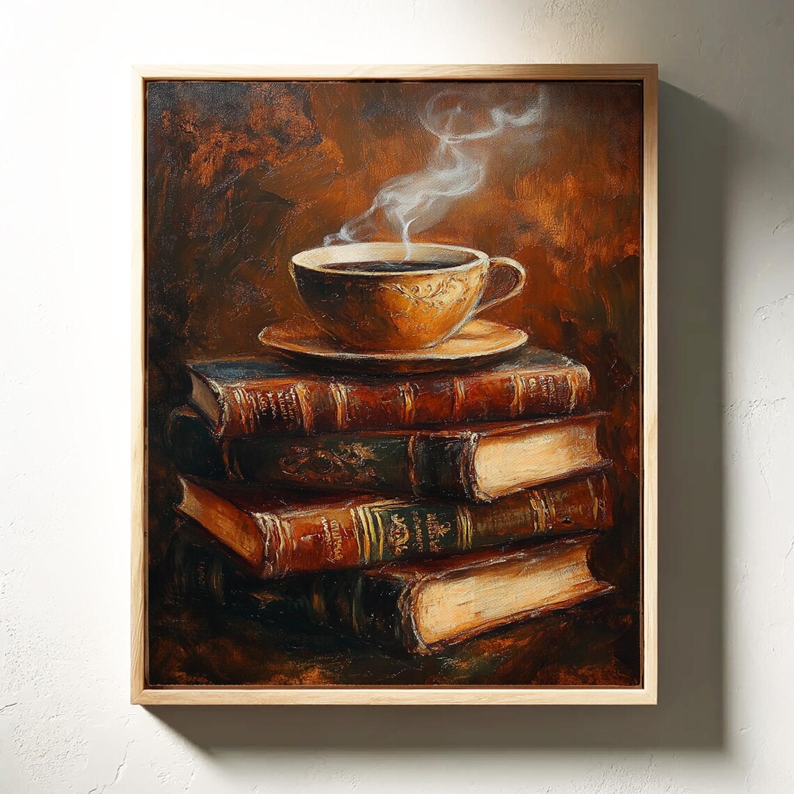 Vintage Coffee and Books Art Print, Rustic Decor - Image 6