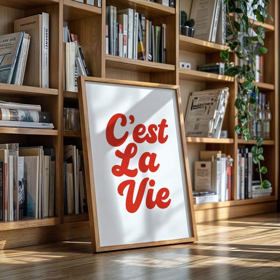Cest La Vie Bold Red French Quote Print