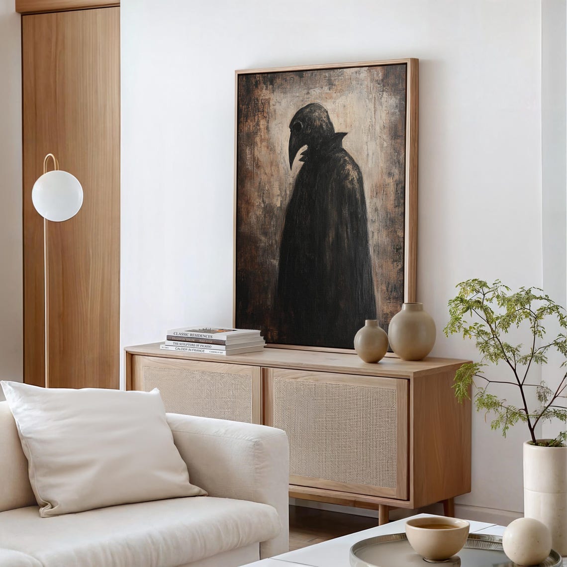 Dark Plague Doctor in a Black Cloak Gothic Mysterious Shadow Poster - Image 5