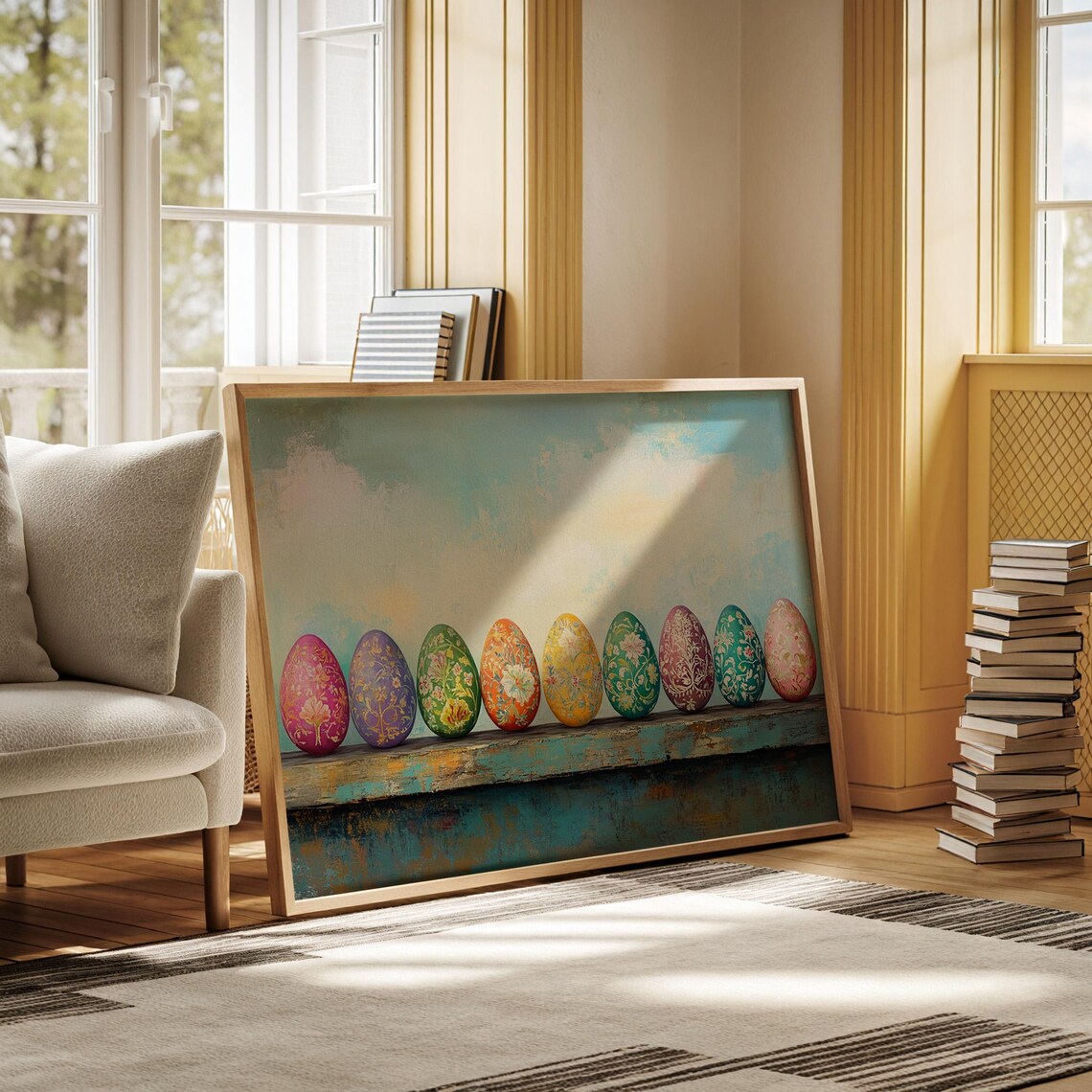 Floral Easter Eggs Art Print, Spring Wall Decor - Image 4