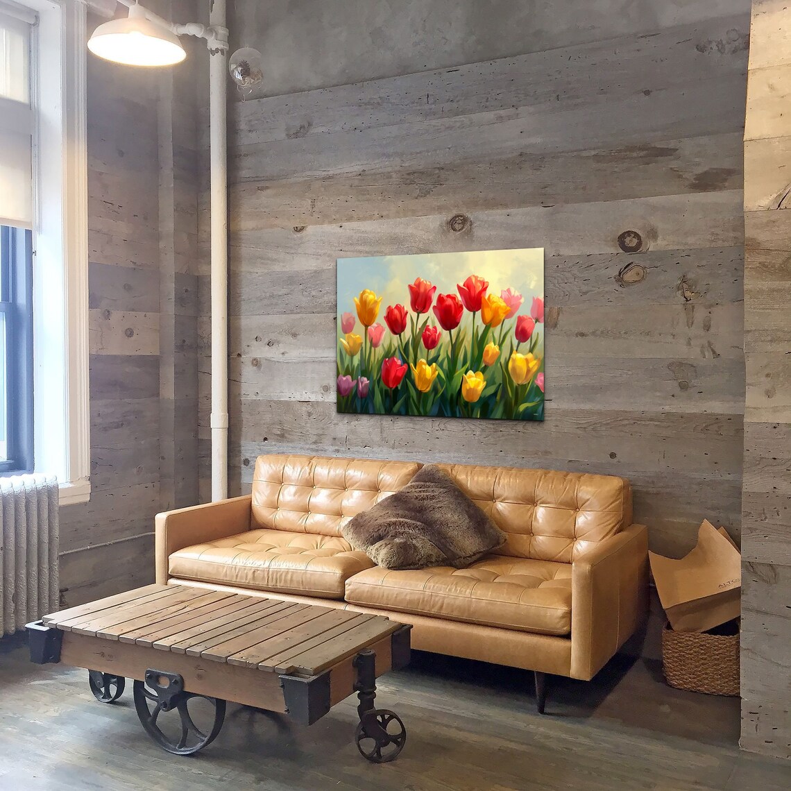 Colorful Tulip Garden Red Yellow Oil Painting Spring Flower Poster - Image 5