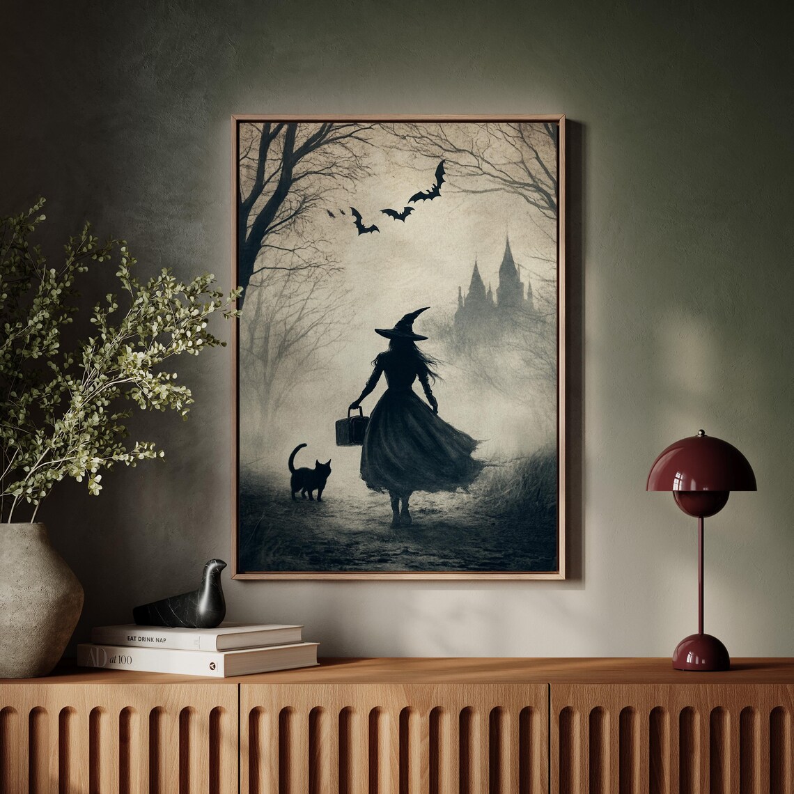 Mystical Witch Silhouette, Halloween Poster Print - Image 4