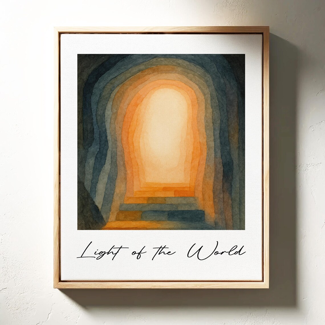 Light of the World Abstract Watercolor Spiritual Archway Poster - Image 4