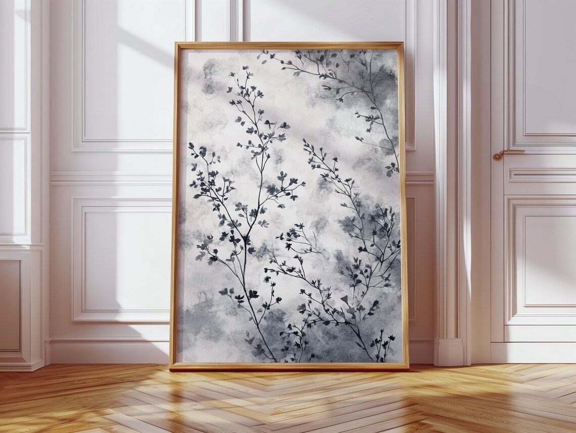 Elegant Floral Abstract Art Print, Minimalist Botanical Decor - Image 4