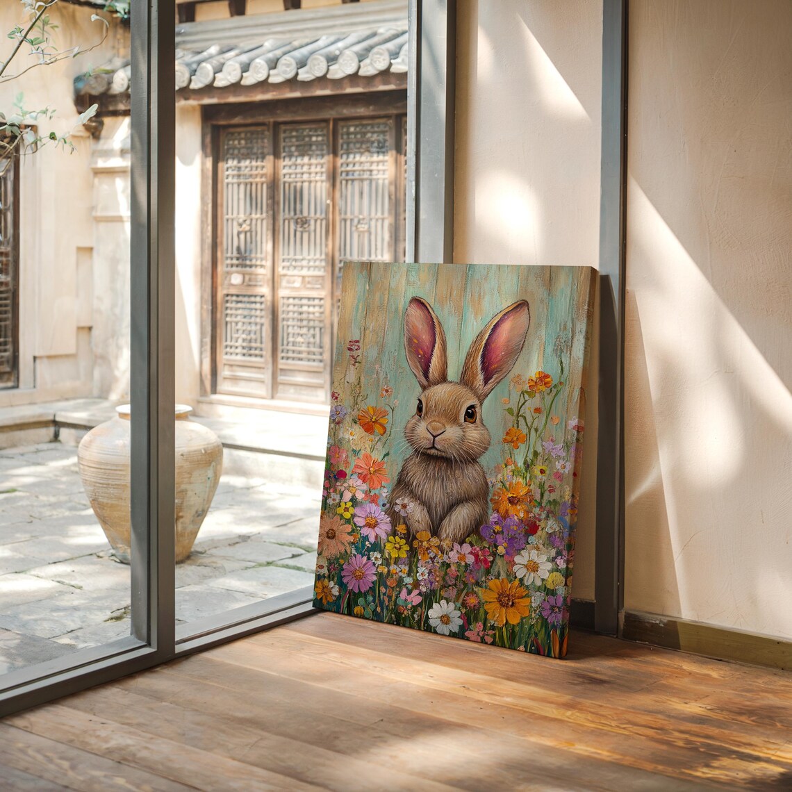 Whimsical Bunny Among Wildflowers, Springtime Art Print - Image 6