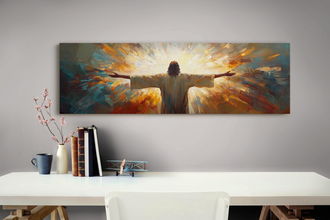 Jesus Welcoming All Christian Art Print, Panoramic - Image 4