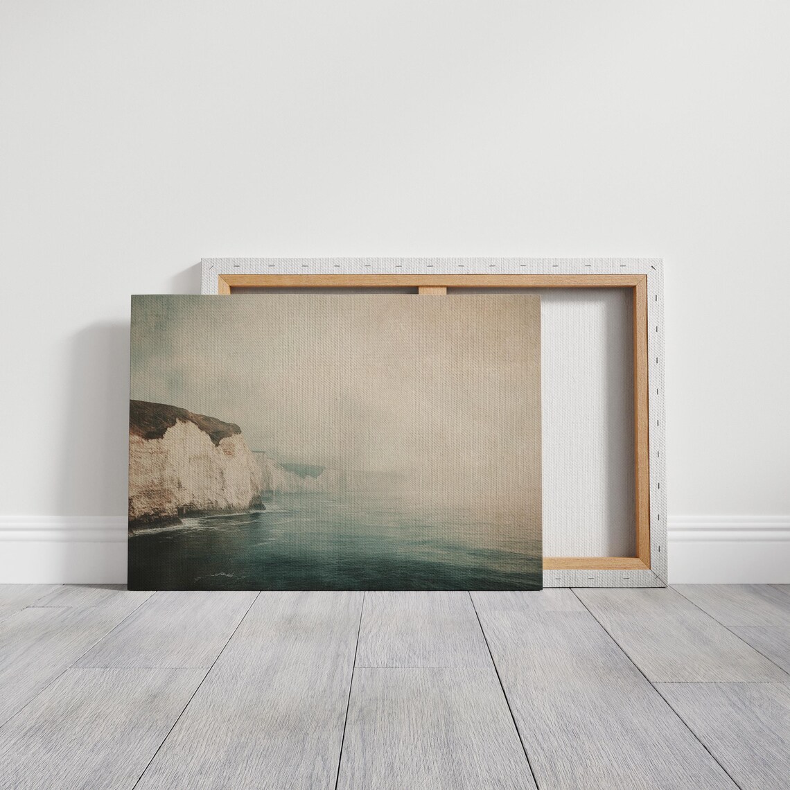 White Cliffs Coastal Art, Serene Seaside Landscape - Image 3
