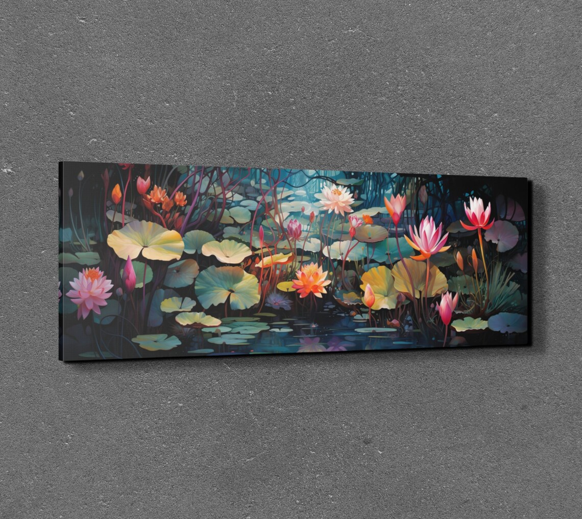 Lilly Pond With Colorful Flowers Art Print - Image 7