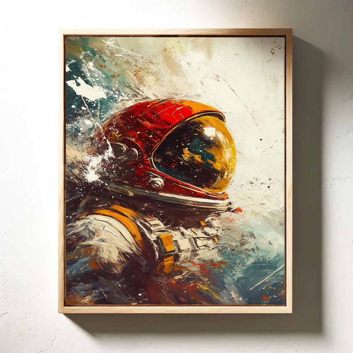 Abstract Astronaut Art Print, Cosmic Brush Strokes - Image 4