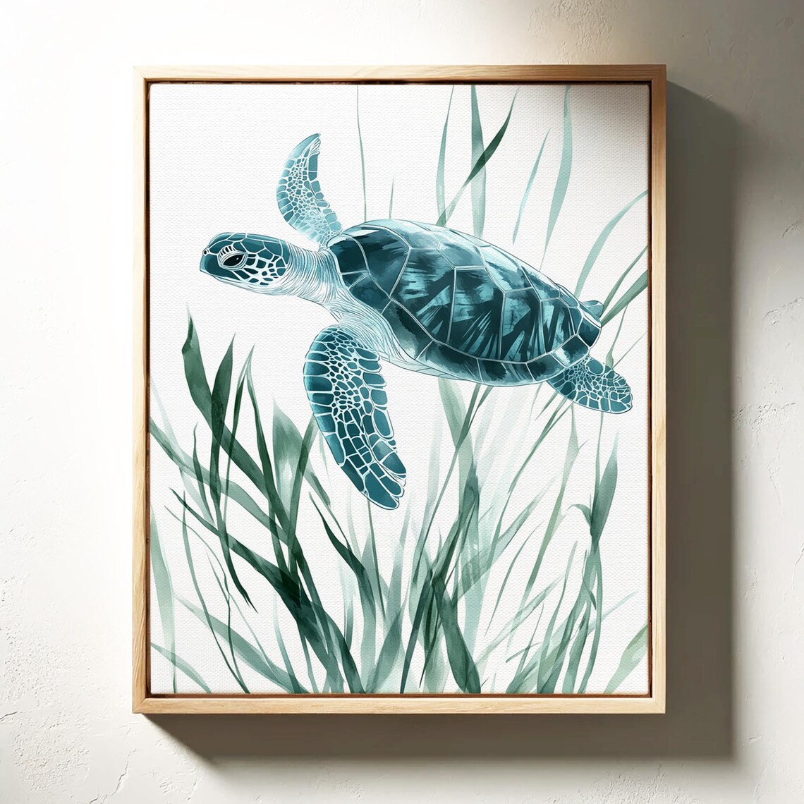 Sea Turtle Art, Minimalist Coastal Wildlife Illustration - Image 3