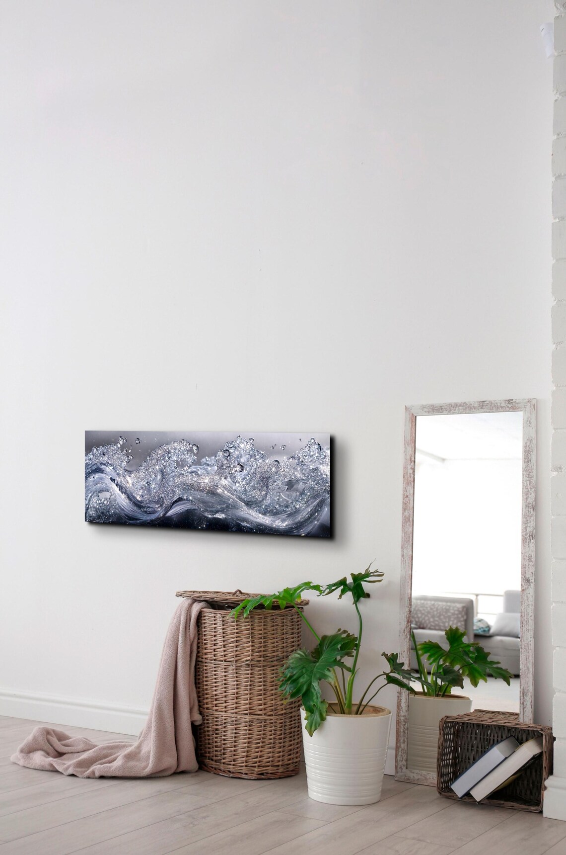 Water Splash Wave Surf Seascape, Bathroom Art Print - Image 7