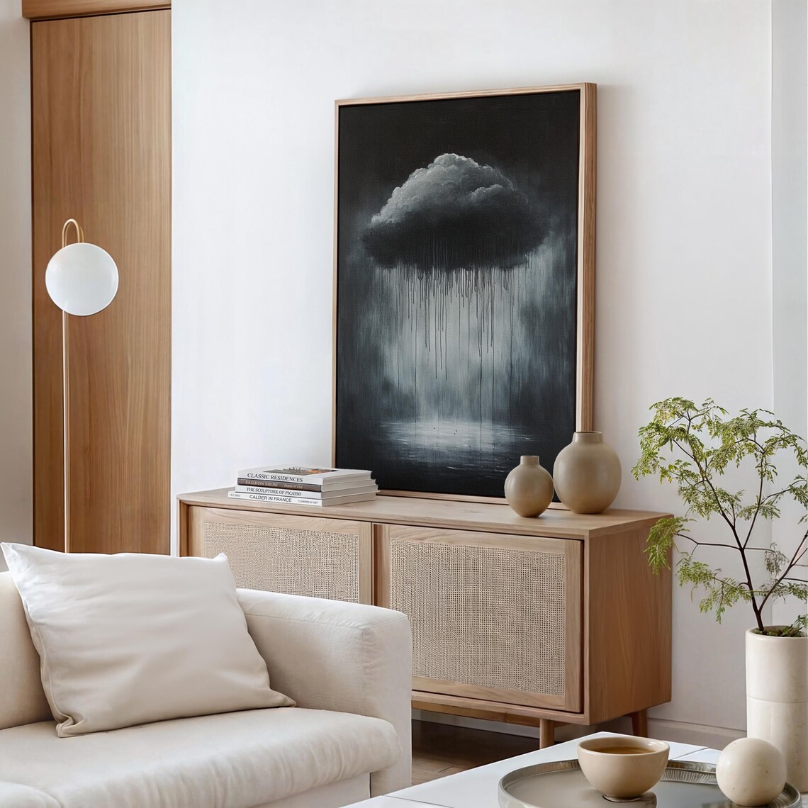 Moody Rain Cloud Minimalist Abstract Wall Art - Image 6