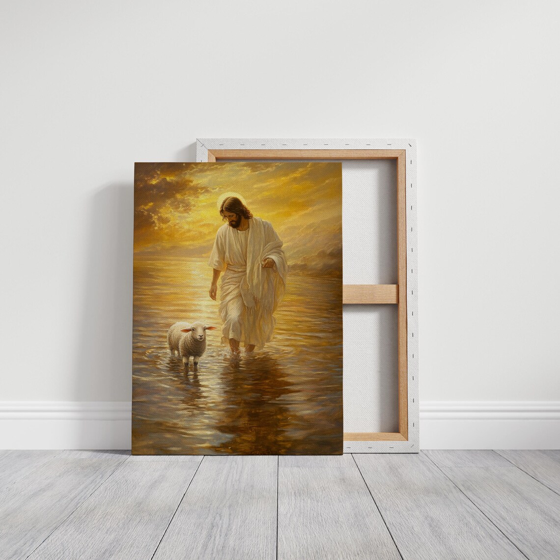 Jesus Walking With Lamb, Peaceful Christian Art Print - Image 6