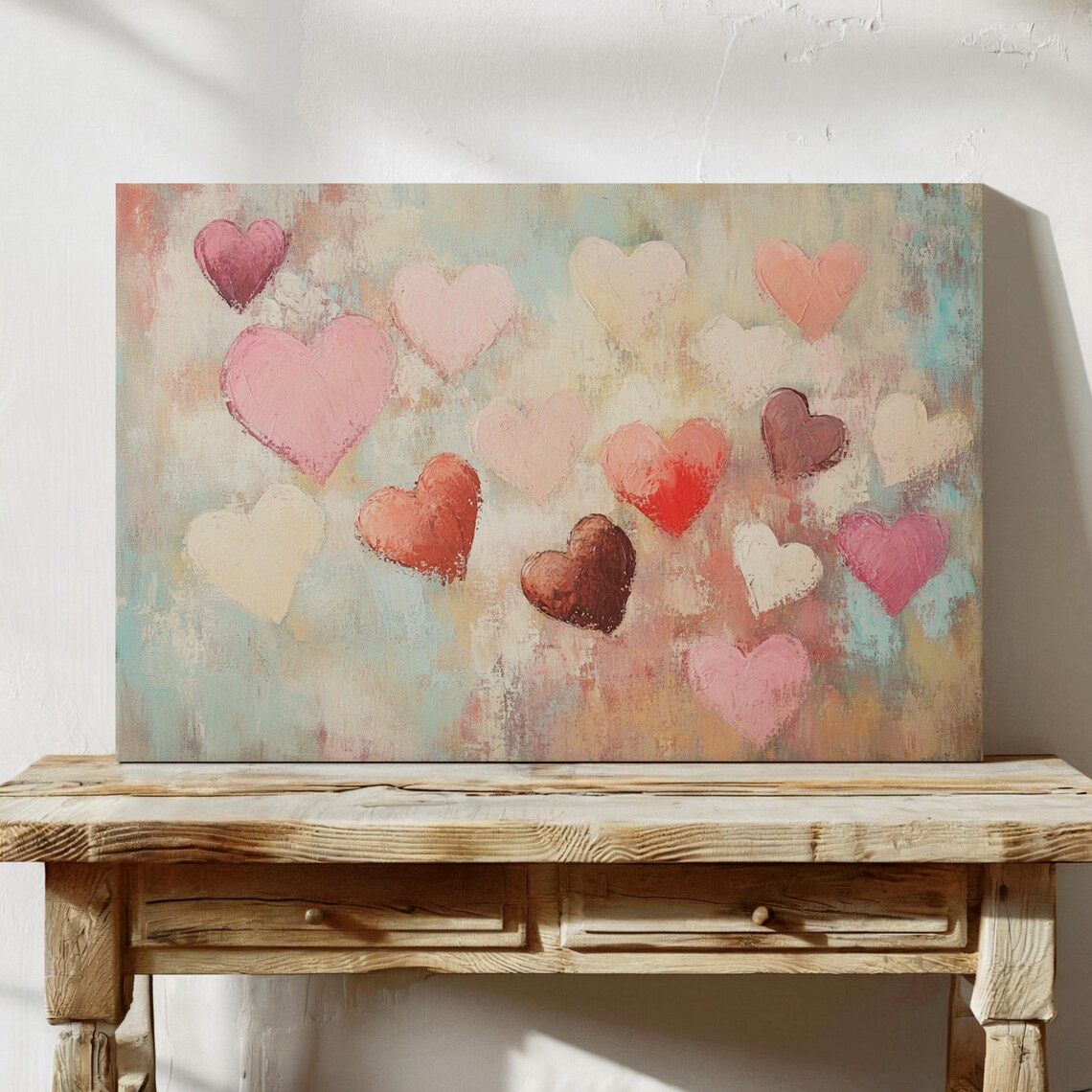 Romantic Pastel Heart Abstract Love Painting - Image 5