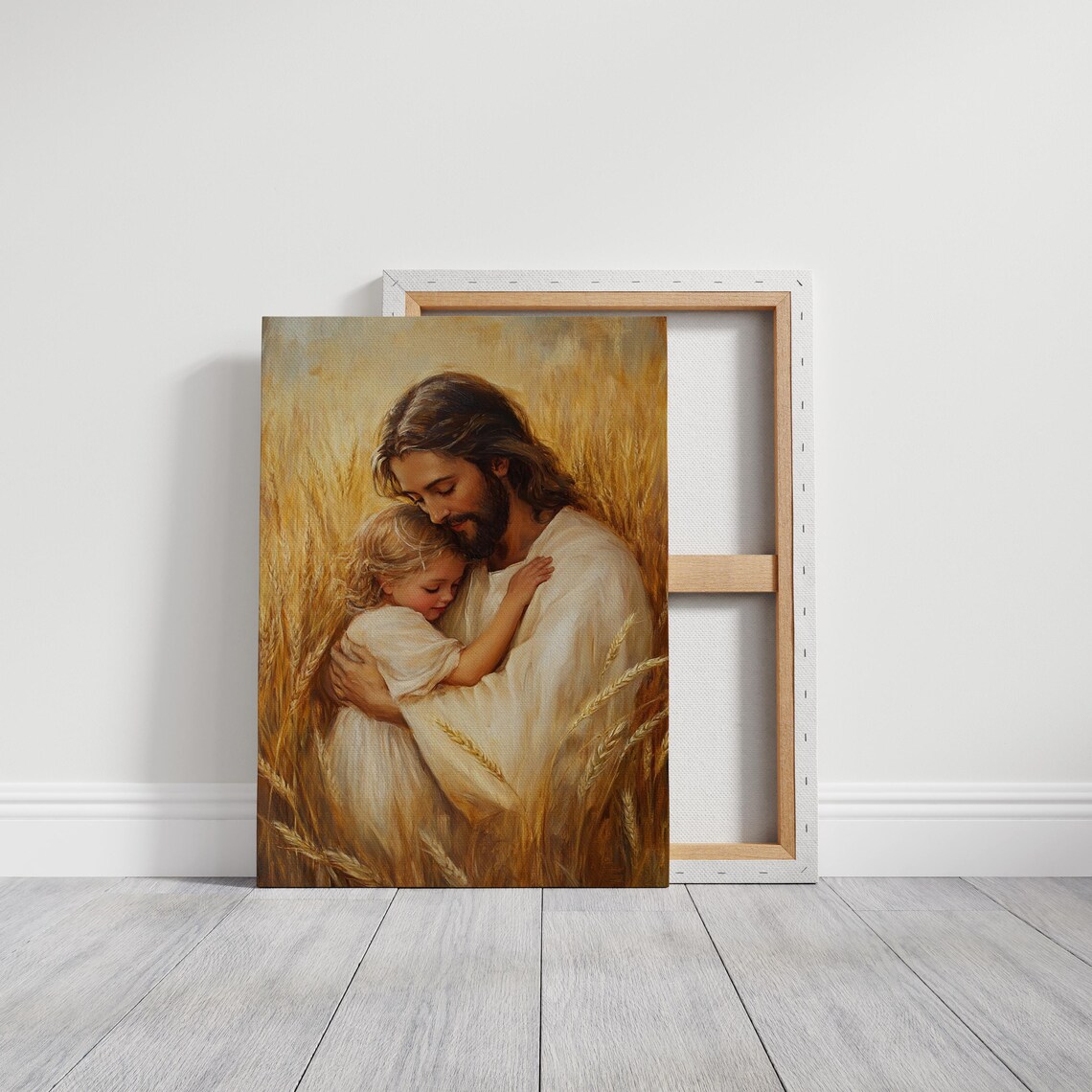 Jesus Hugging a Child Tenderly in a Golden Wheat Field Christian Poster - Image 6