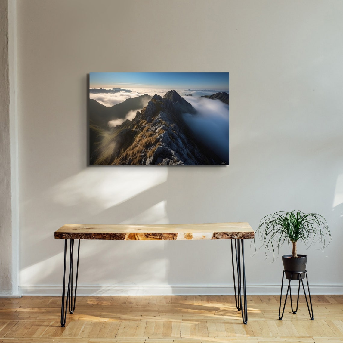 Mountain Ridge Above Clouds Sunrise Photography Landscape Poster - Image 2