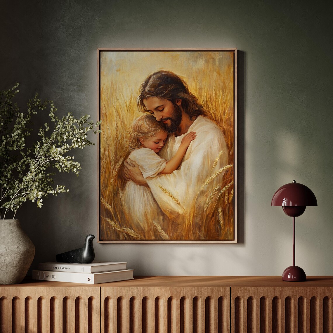 Jesus Hugging a Child Tenderly in a Golden Wheat Field Christian Poster - Image 5