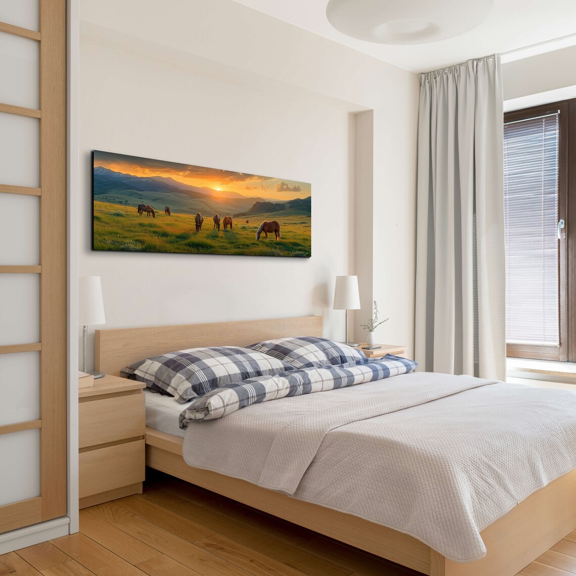 Horses Grazing Sunrise Golden Hills Mountain Morning Light Poster - Image 6