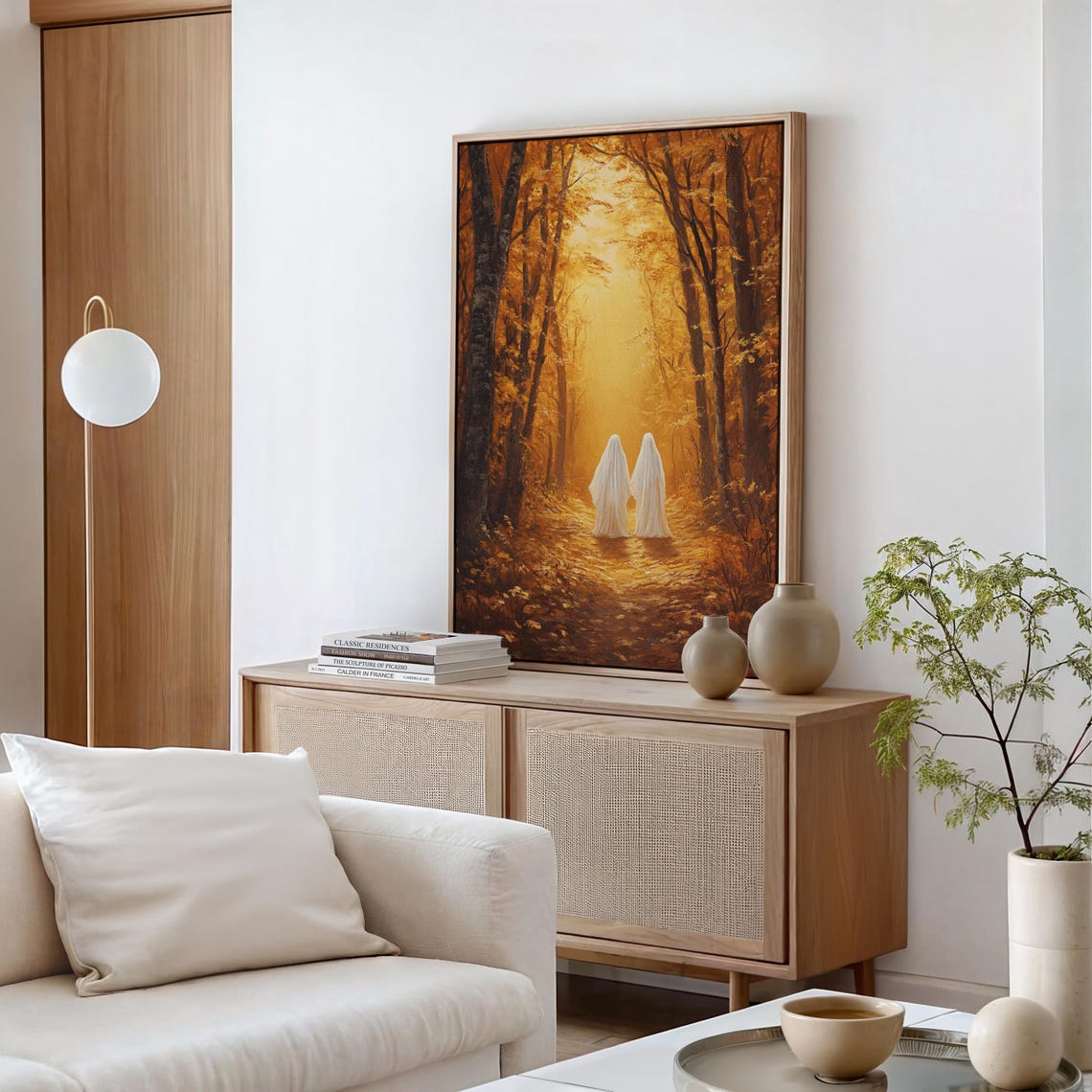 Ghosts Walking Into Golden Autumn Forest Light Ethereal Fall Poster - Image 4