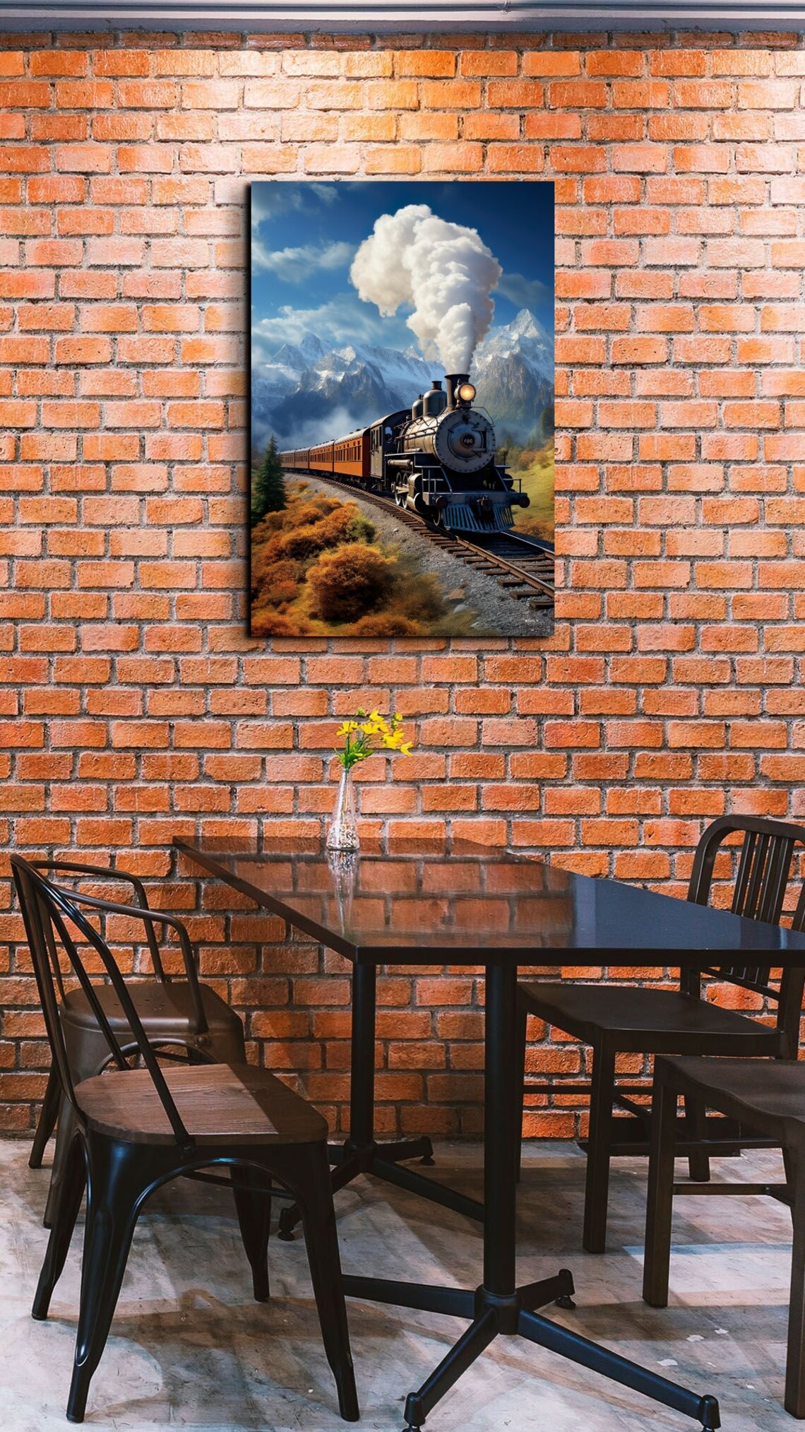 Express Train Art Print, Mountains Landscape - Image 6