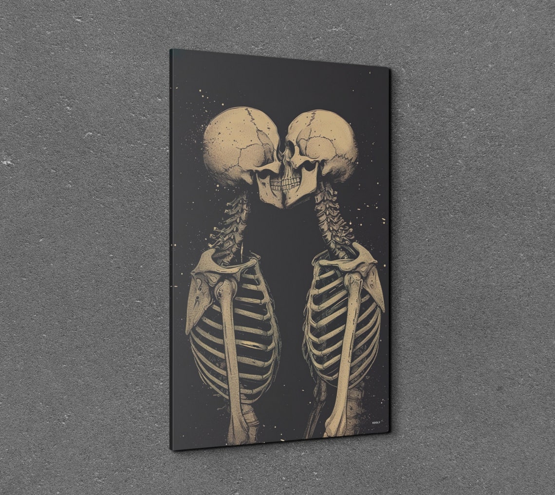 Romantic Skeleton Halloween Art Print - Image 3