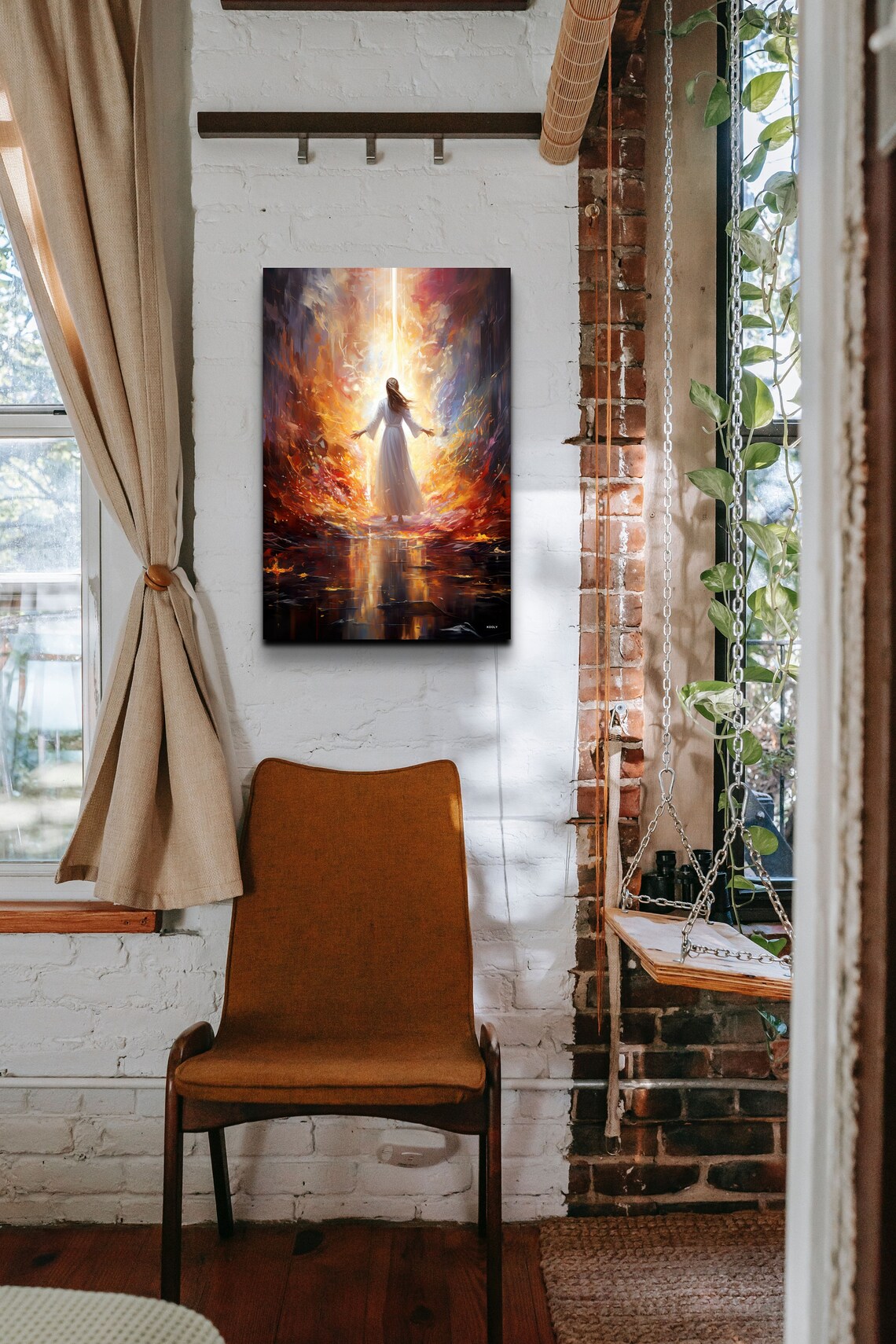 Woman Walking Into Light Spiritual Ascension Heavenly Art Poster - Image 7