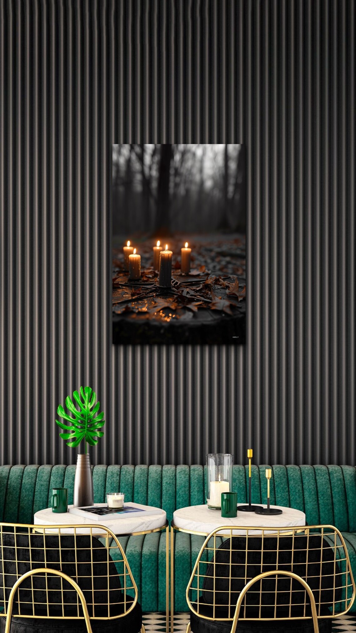 Candle Forest Ritual Witch Halloween Art - Image 6