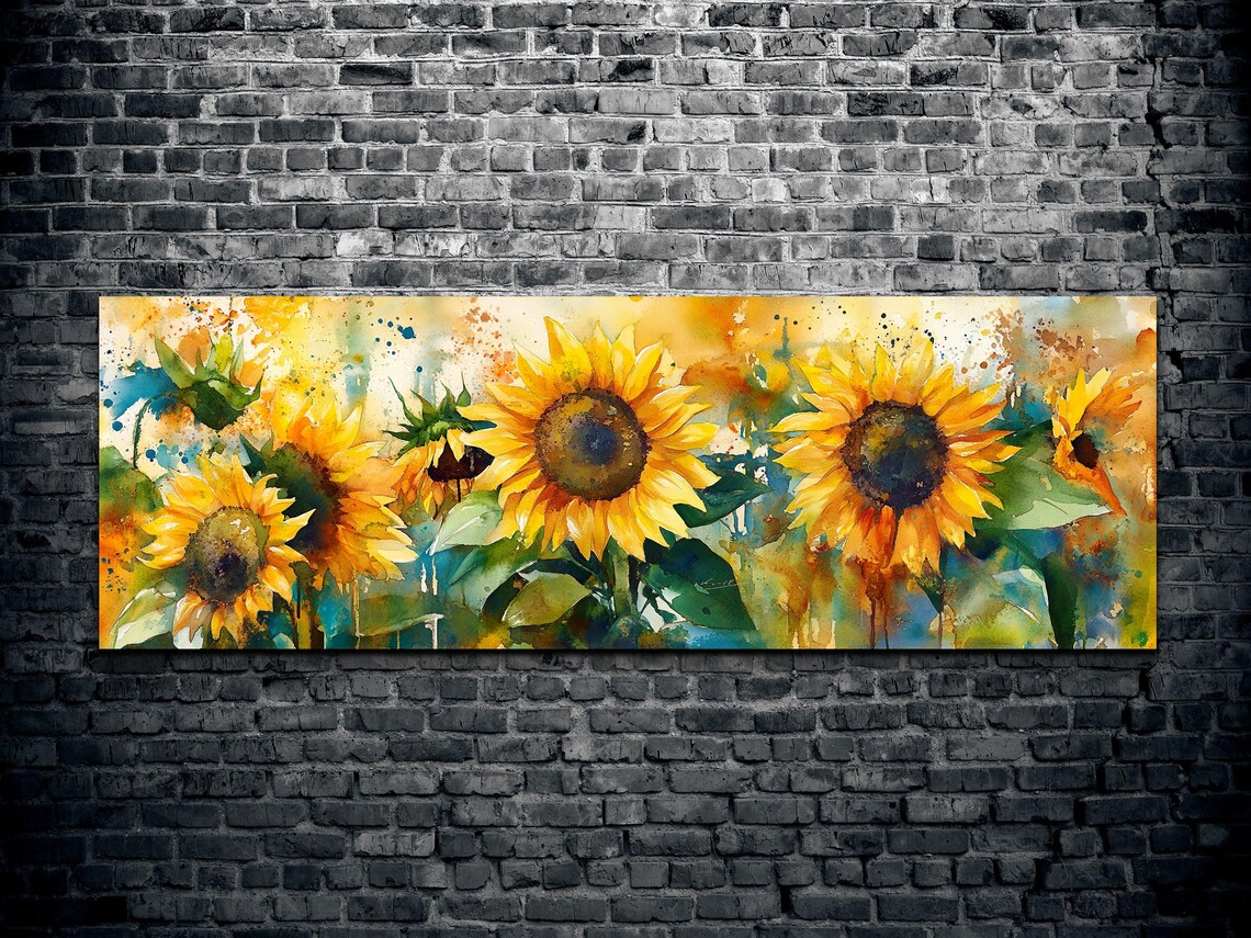 Watercolor Style Bold Sunflower Art Print - Image 2