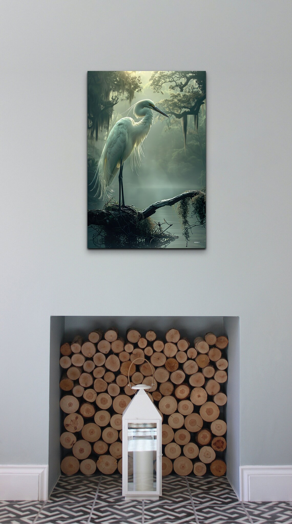 Great White Egret Art Print, Bird Nature Decor - Image 3