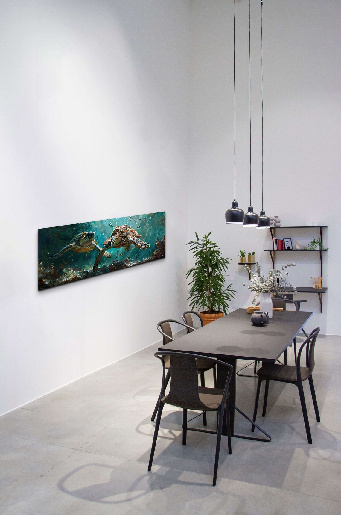 Sea Turtle Panoramic Ocean Art Print - Image 3