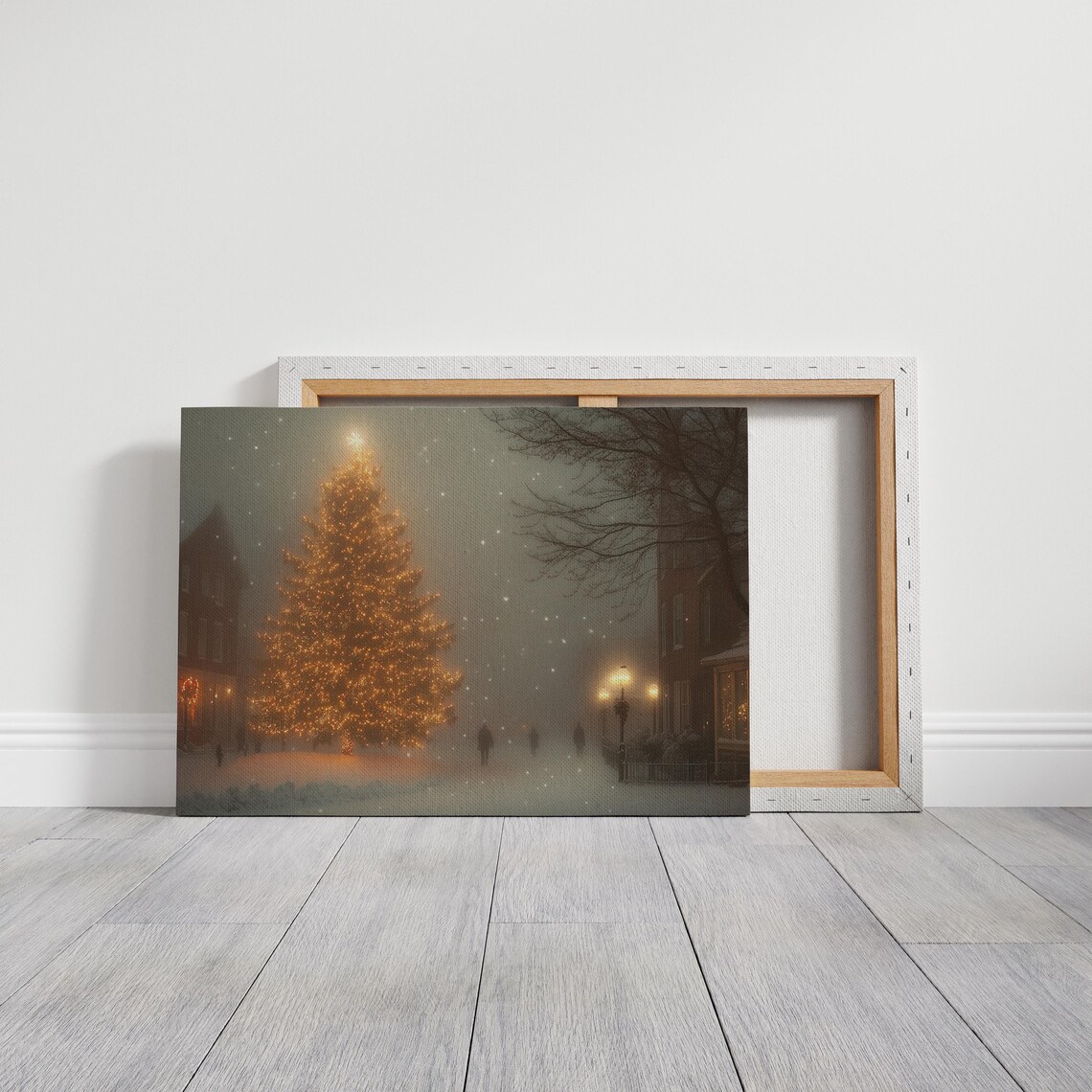 Glowing Christmas Tree In Snowy Evening Park Winter Dusk Poster - Image 3